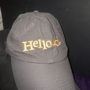 Gray Cap with Gold Embroidery